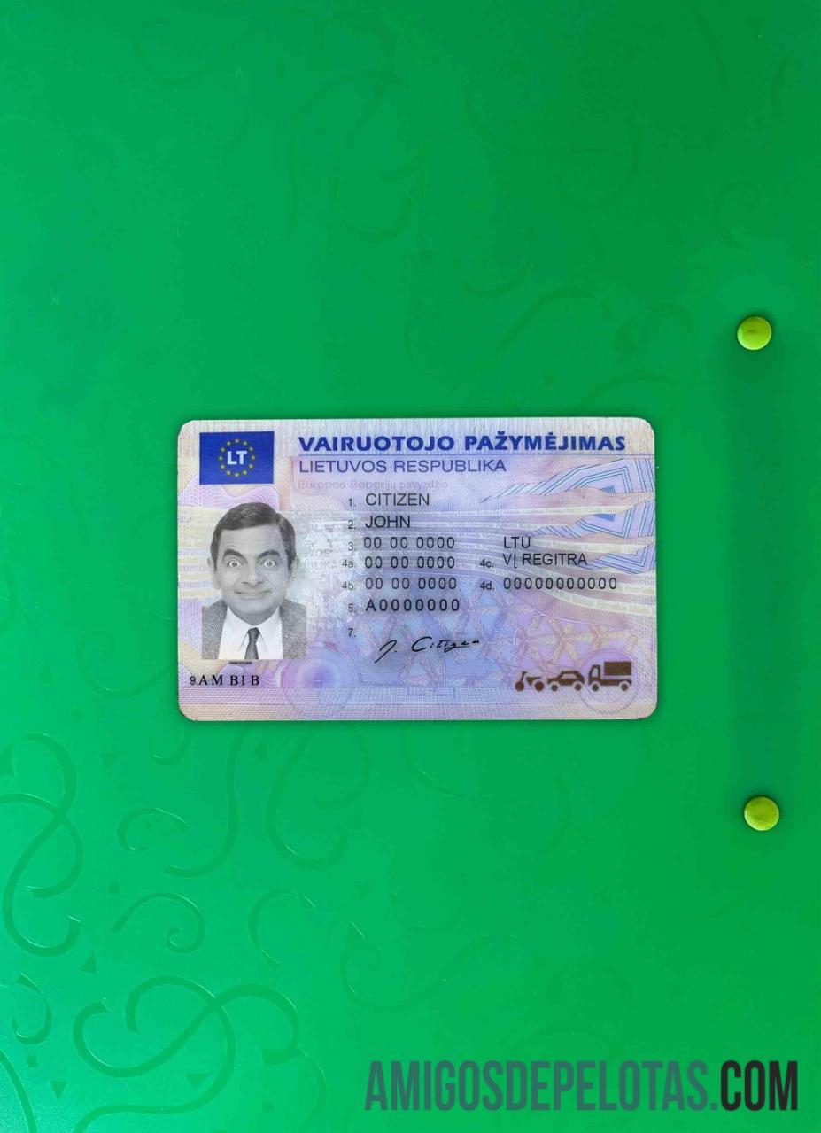 Litva (Lituânia) DL fotolook frente exemplo real